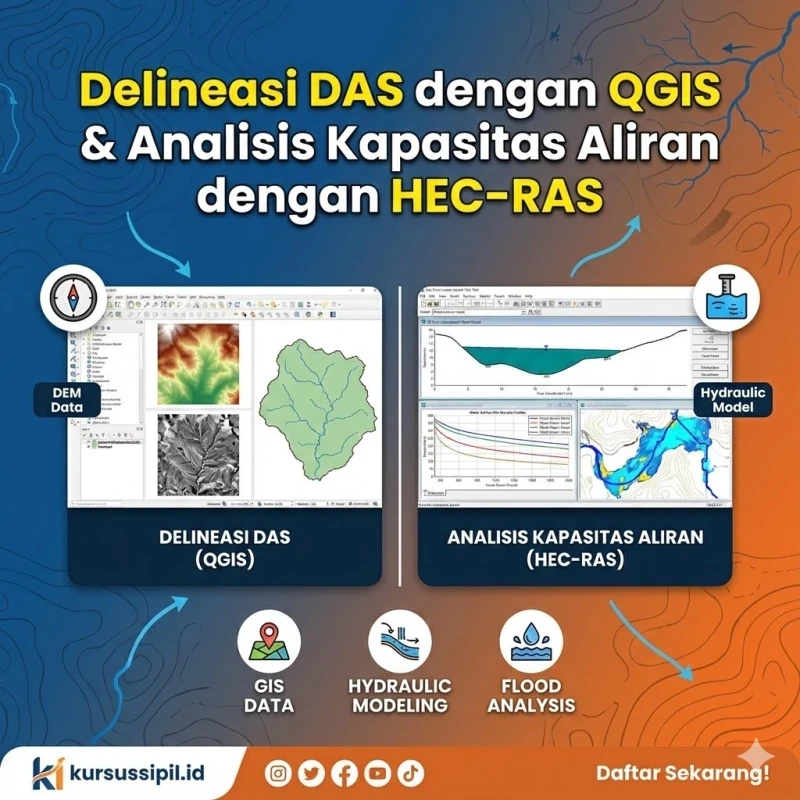 Delineasi DAS dengan QGIS & Analisis Kapasitas Aliran dengan Hec-RAS