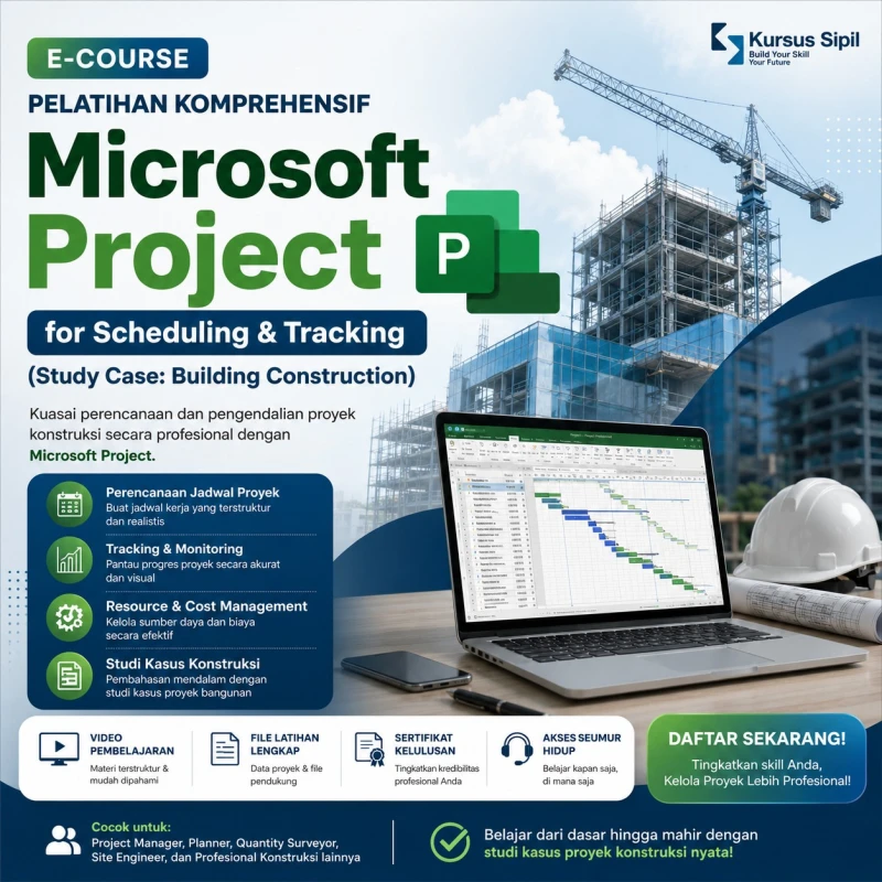 Pelatihan Komprehensif Microsoft Project for Scheduling & Tracking (Study Case: Building Construction)