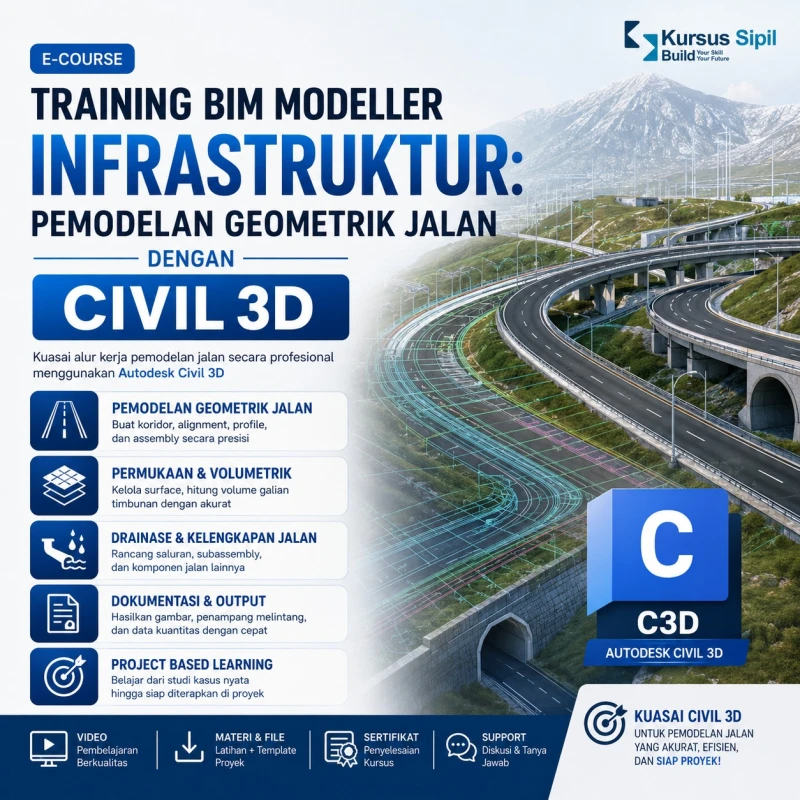 Training BIM Modeller Infrastruktur: Pemodelan Geometrik Jalan dengan Civil 3D