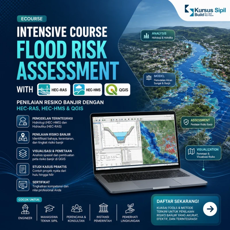 Intensive Course Flood Risk Assessment with Hec-Ras, Hec-HMS, QGIS Penilaian Resiko Banjir dengan Hec-RAS, Hec-HMS & QGIS