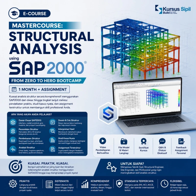 Mastercourse: Structural Analysis using SAP2000  (From Zero to Hero boothcamp) 1 month + Assignment