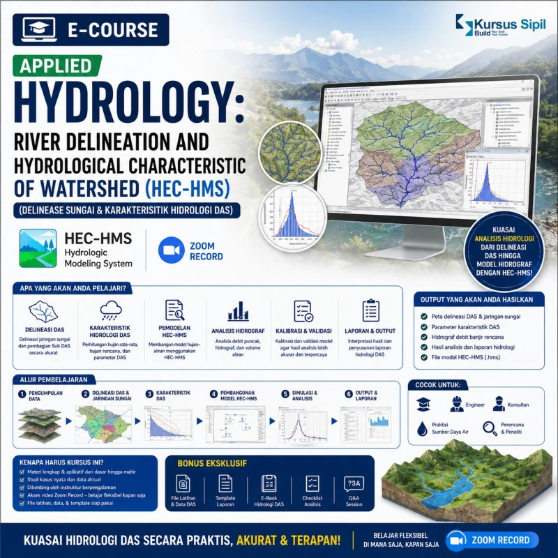 Applied Hydrology: River Delineation and Hydrological Characteristic of watershed (Hec-HMS) (Delinease Sungai & Karakterisitik Hidrologi DAS) - Zoom Record