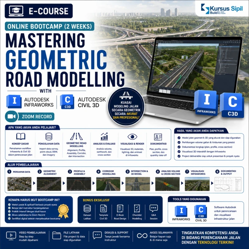 Online Bootcamp (2 Weeks) Mastering Geometric Road Modelling with Autodesk Infraworks & Civil 3D (Zoom Record)