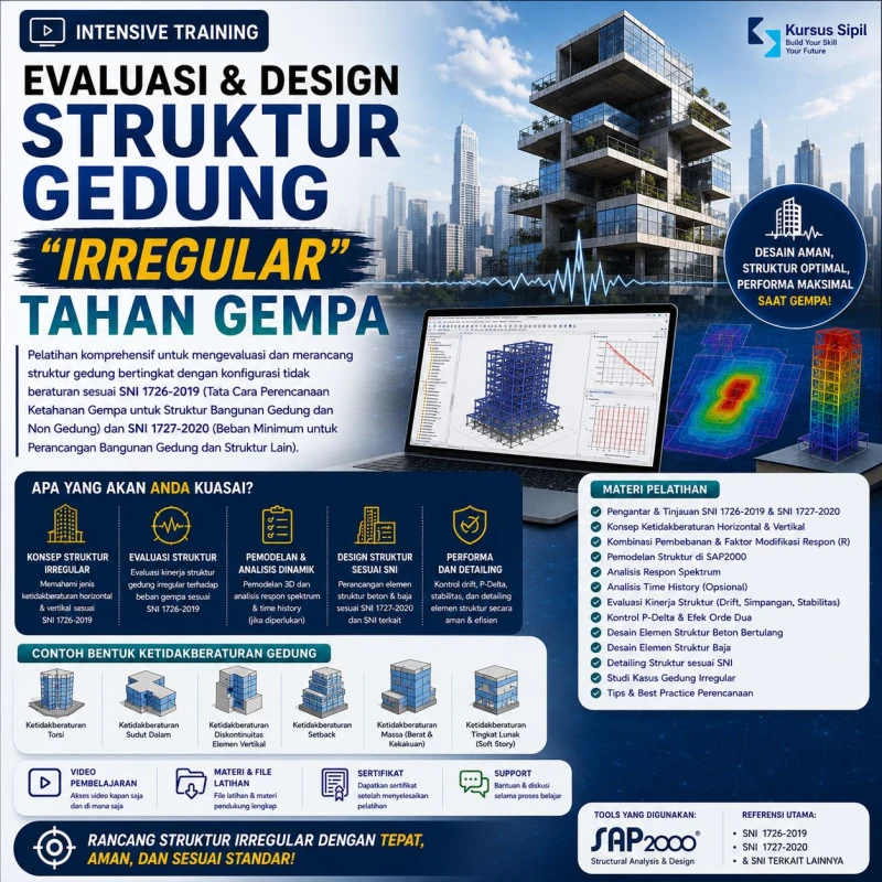 Intensive Training: Evaluasi & Design Struktur Gedung "Irregular" Tahan Gempa